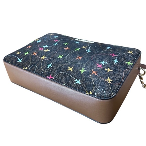 Michael Kors Jet Set Brown Multi East West Airplane Print Crossbody Bag, NWT - Picture 8 of 8